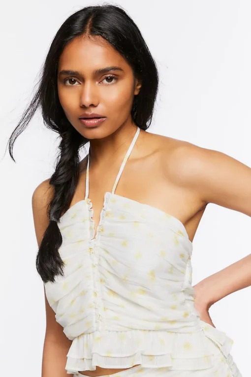 Polka Dot Halter Crop Top