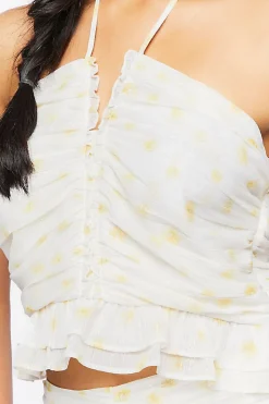 Polka Dot Halter Crop Top