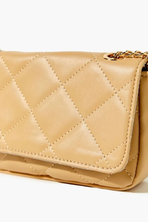 Quilted Faux Leather Crossbody Bag