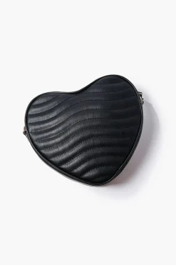 Quilted Heart-Shaped Crossbody Bag