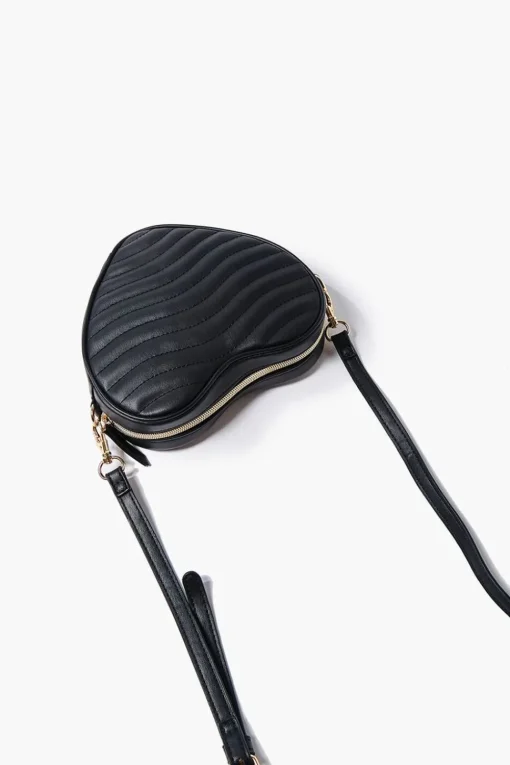 Quilted Heart-Shaped Crossbody Bag