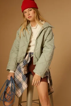 Quilted Toggle-Drawstring Puffer Jacket