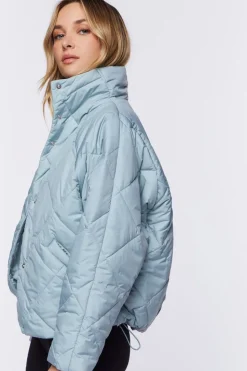 Quilted Toggle-Drawstring Puffer Jacket