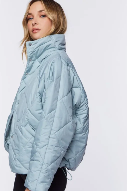 Quilted Toggle-Drawstring Puffer Jacket