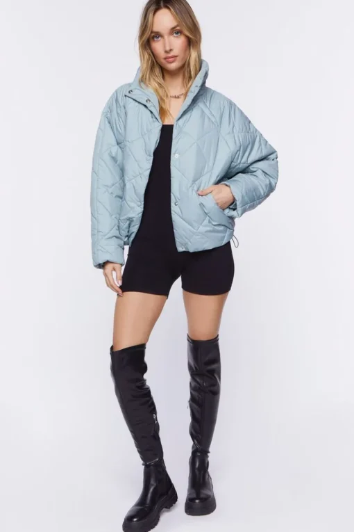 Quilted Toggle-Drawstring Puffer Jacket