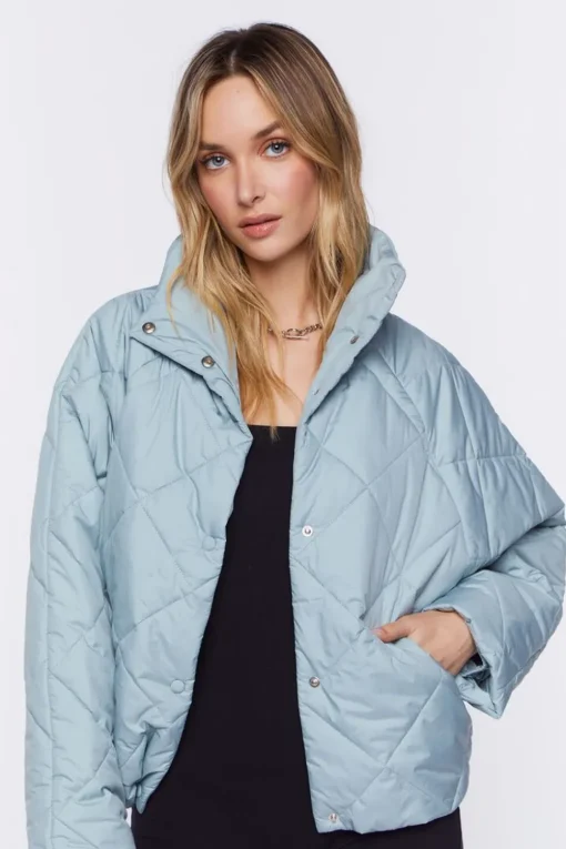 Quilted Toggle-Drawstring Puffer Jacket