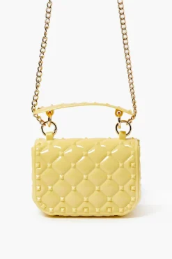 Quilted Vinyl Chain Crossbody Bag