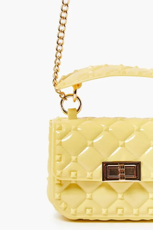 Quilted Vinyl Chain Crossbody Bag