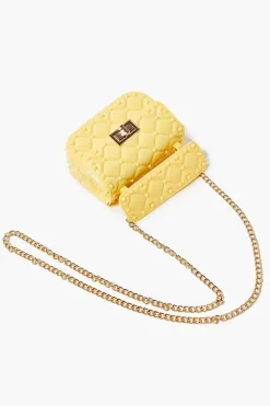 Quilted Vinyl Chain Crossbody Bag