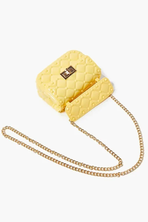 Quilted Vinyl Chain Crossbody Bag
