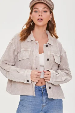 Reverse Fleece Drop-Sleeve Jacket