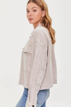 Reverse Fleece Drop-Sleeve Jacket