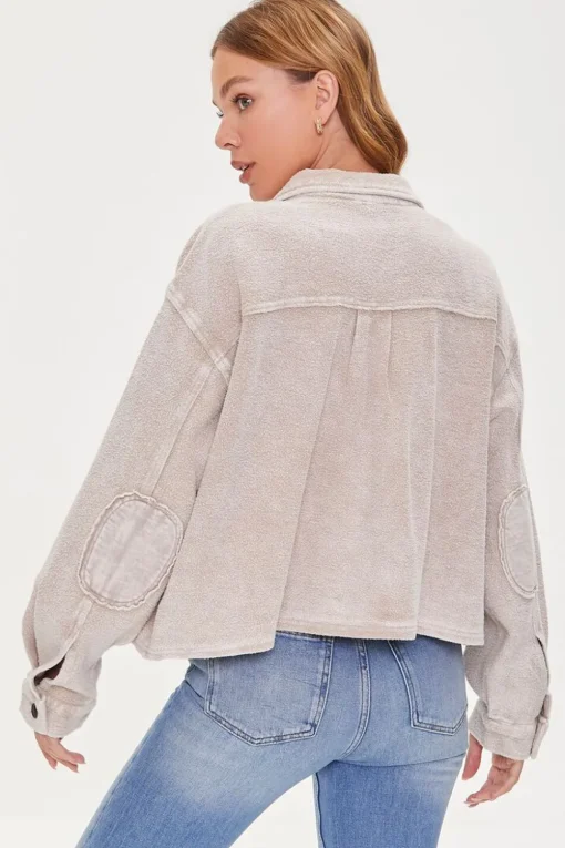 Reverse Fleece Drop-Sleeve Jacket