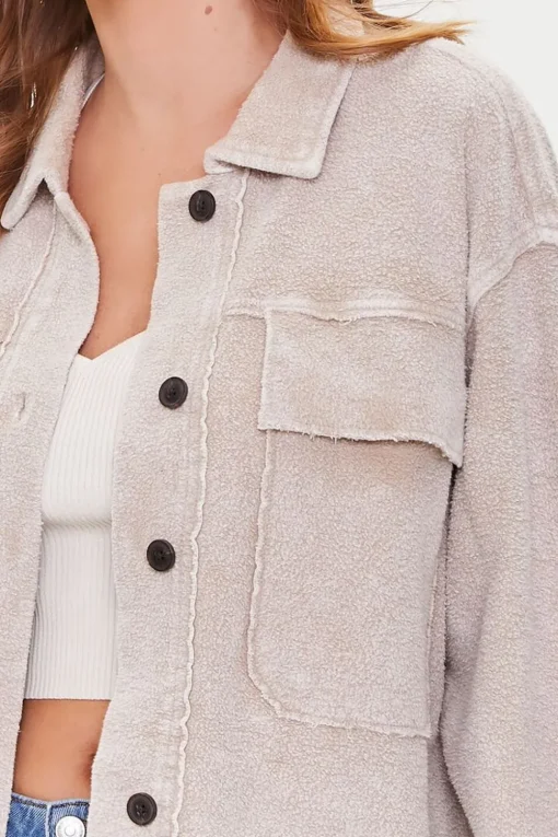 Reverse Fleece Drop-Sleeve Jacket