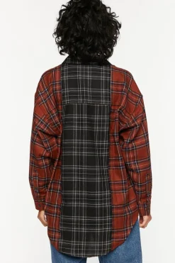 Reworked Plaid High-Low Shirt