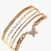 Rhinestone Butterfly Bracelet Set