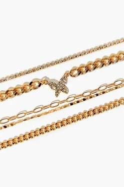 Rhinestone Butterfly Bracelet Set