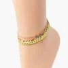 Rhinestone Chain Anklet Set