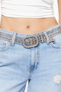 Rhinestone Chainmail Buckle Belt