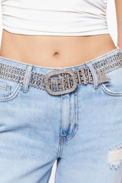 Rhinestone Chainmail Buckle Belt
