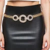 Rhinestone O-Ring Snake Chain Belt
