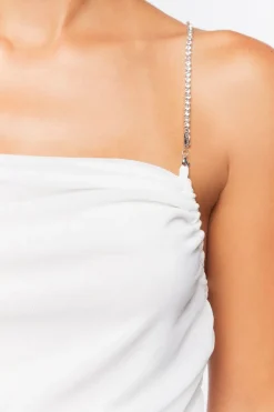 Rhinestone Ruched Mini Dress