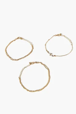 Rhinestone Snake Charm Bracelet Set