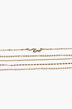 Rhinestone Snake Charm Bracelet Set