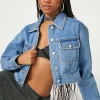 Rhinestone-Trim Trucker Jacket
