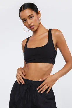 Ribbed Crisscross Cropped Tank Top
