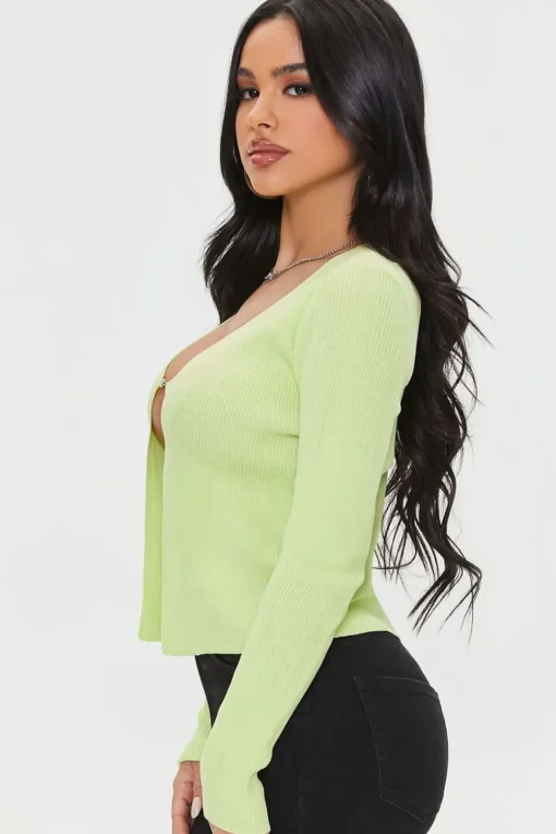 Ribbed Curb Chain Sweater