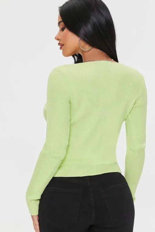 Ribbed Curb Chain Sweater