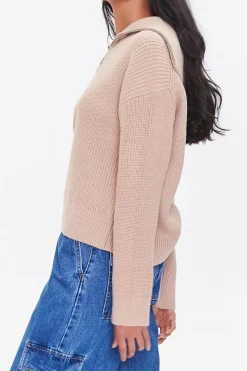 Ribbed Half-Zip Sweater