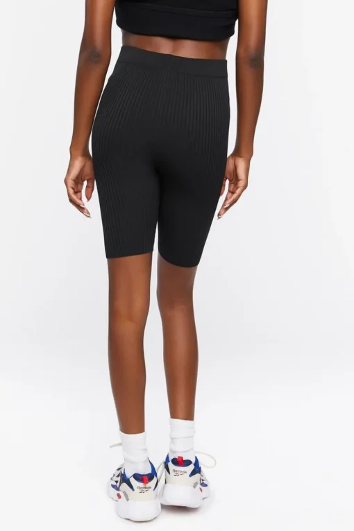 Ribbed Knit Biker Shorts