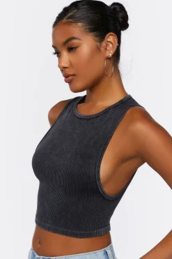 Ribbed Knit Cropped Tank Top