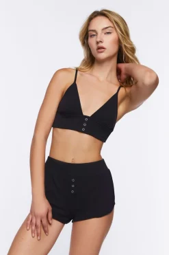 Ribbed Knit Lounge Shorts