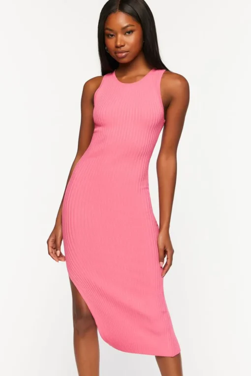 Ribbed Knit Midi Tank Dress