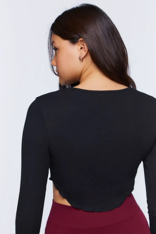 Ribbed Lettuce-Edge Crop Top