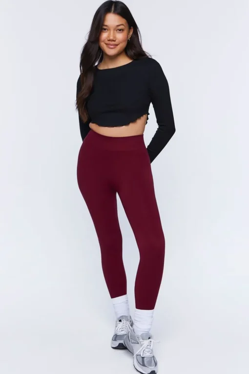 Ribbed Lettuce-Edge Crop Top