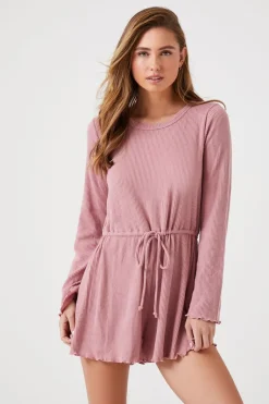 Ribbed Lettuce-Edge Romper