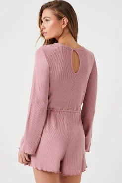 Ribbed Lettuce-Edge Romper