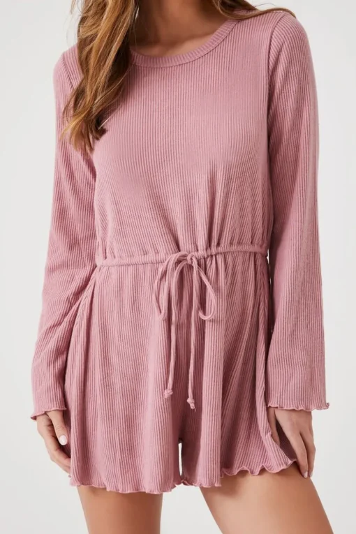 Ribbed Lettuce-Edge Romper