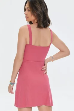 Ribbed Mini Skater Dress