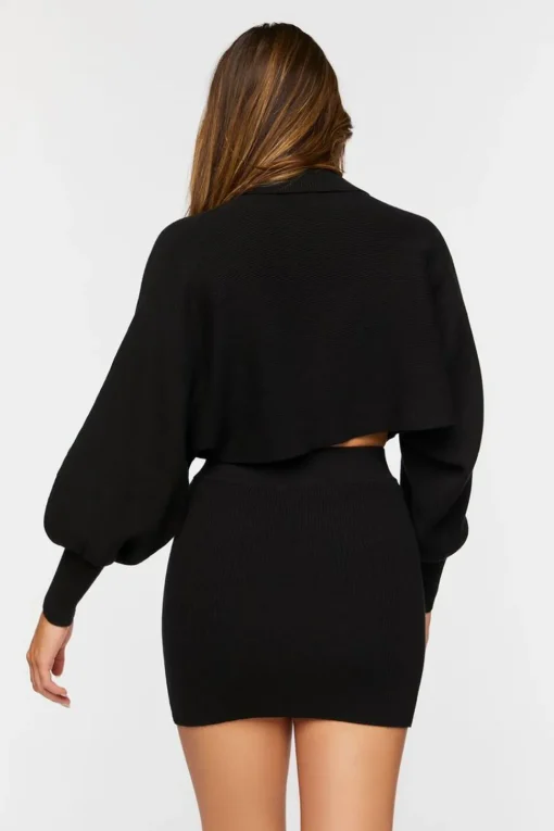 Ribbed Sweater & Mini Skirt Set