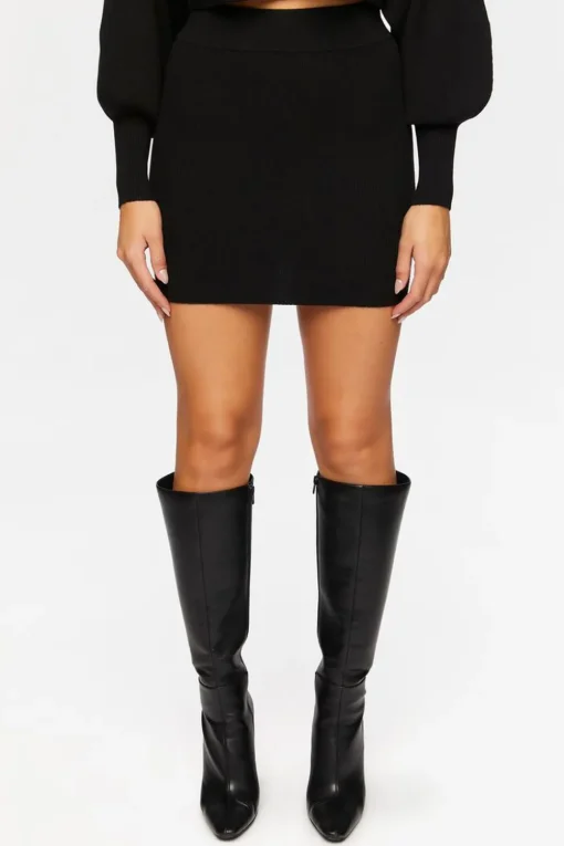 Ribbed Sweater & Mini Skirt Set