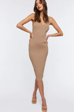Rib-Knit Bodycon Midi Dress