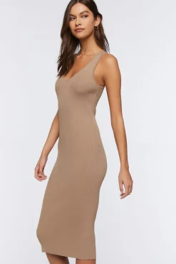 Rib-Knit Bodycon Midi Dress