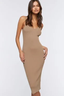 Rib-Knit Bodycon Midi Dress