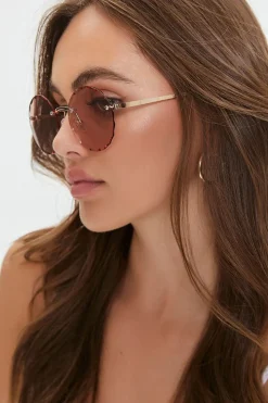 Round Rimless Sunglasses