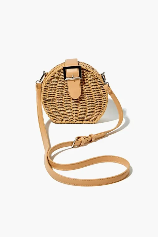Round Straw Crossbody Bag